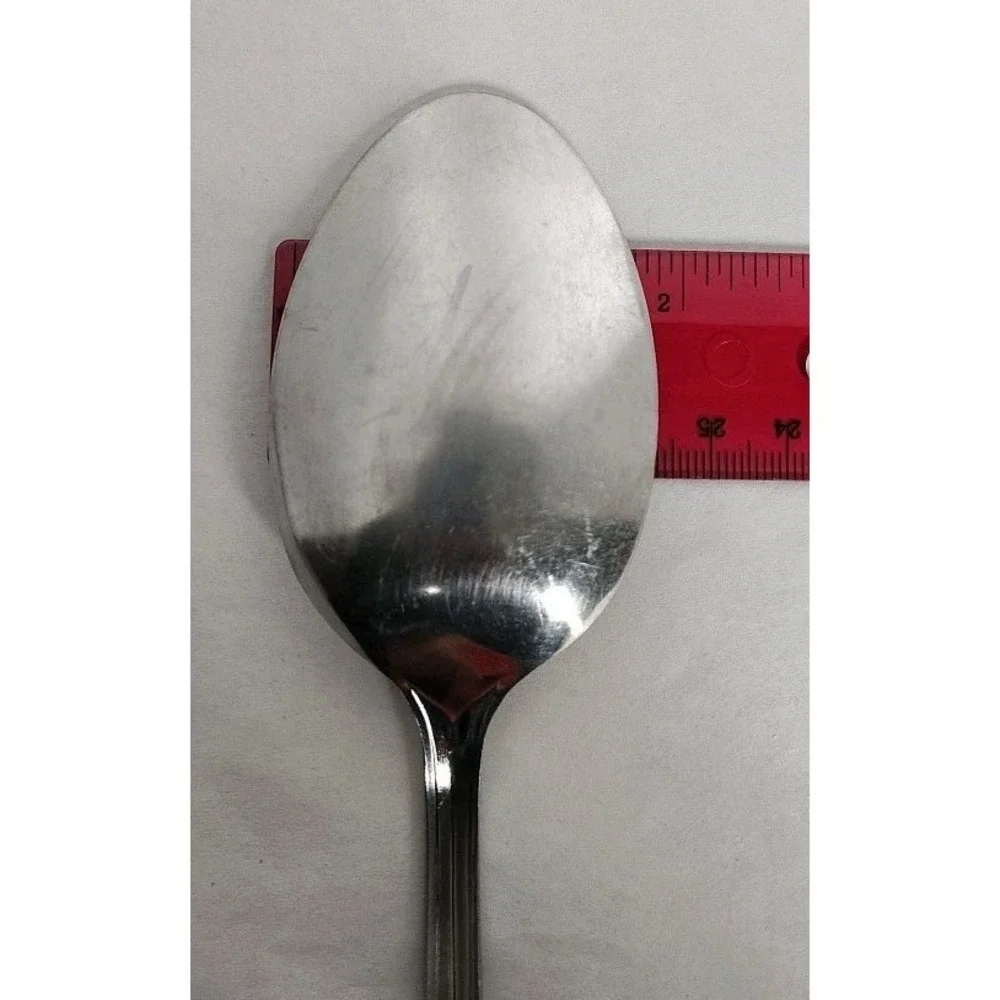 Ekco Kenilworth Stainless Serving Spoon & Fowerbud USA Lot Of 2 Glossy Flatware